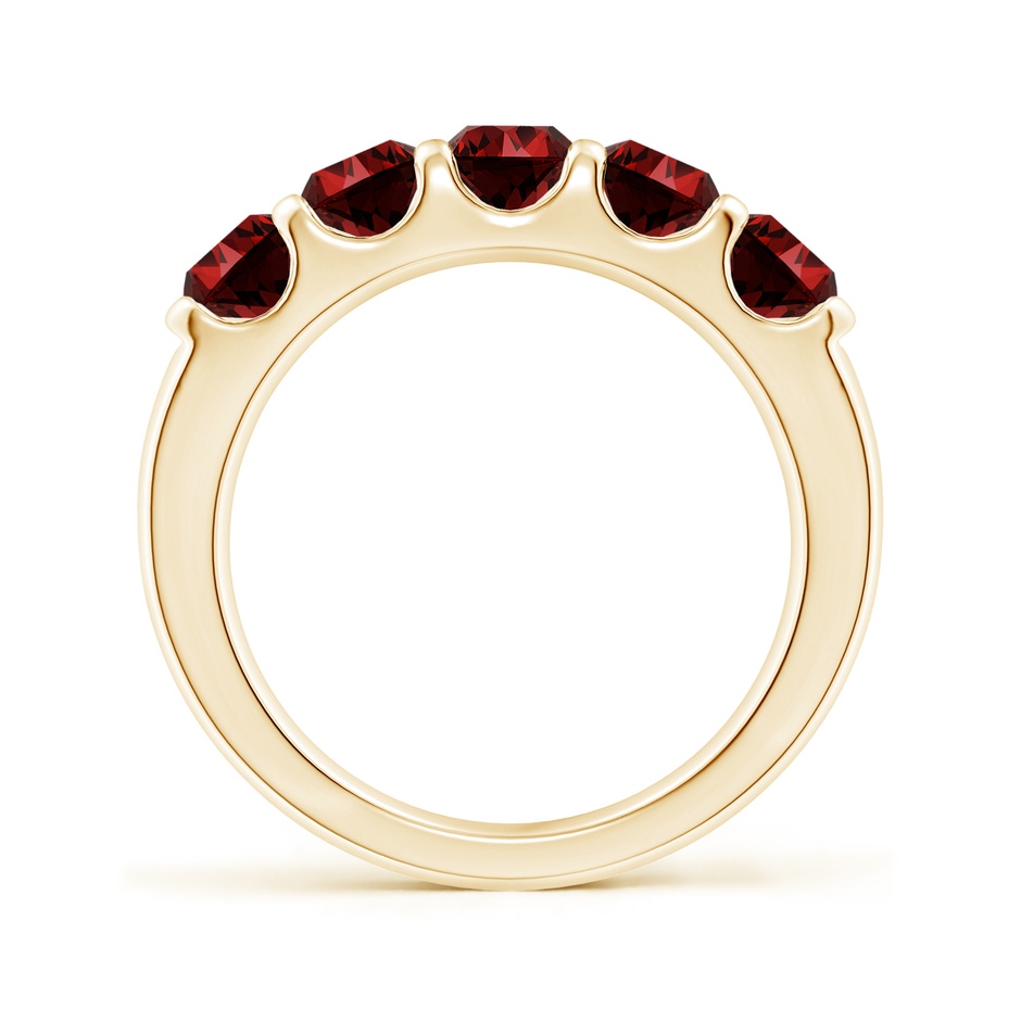 4.5mm Labgrown Lab-Grown Shared Prong Set Half Eternity Ruby Wedding Band in Yellow Gold side 199