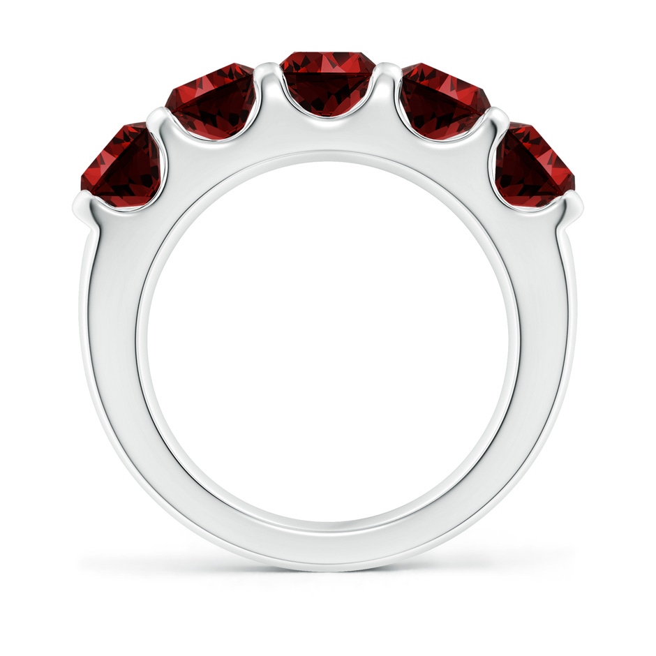 5.5mm Labgrown Lab-Grown Shared Prong Set Half Eternity Ruby Wedding Band in P950 Platinum side 199