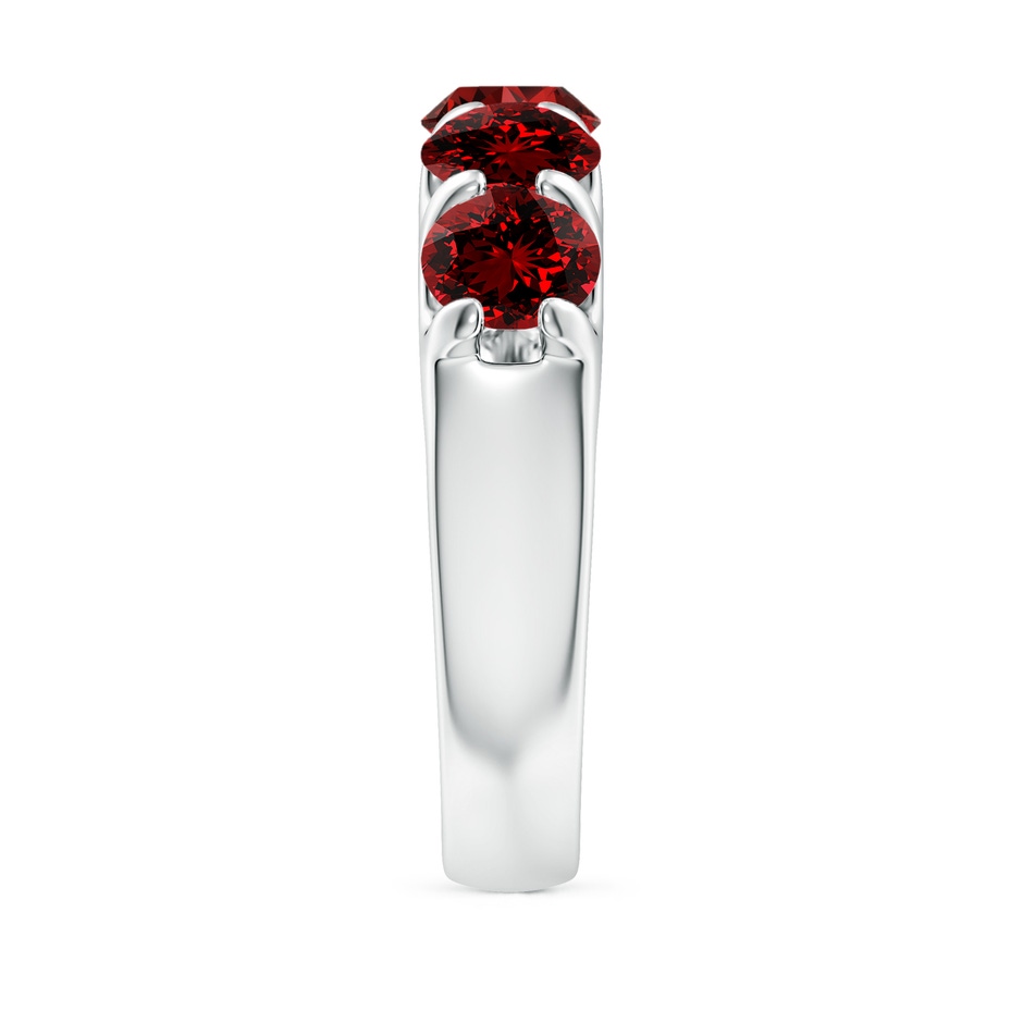 5.5mm Labgrown Lab-Grown Shared Prong Set Half Eternity Ruby Wedding Band in P950 Platinum side 299