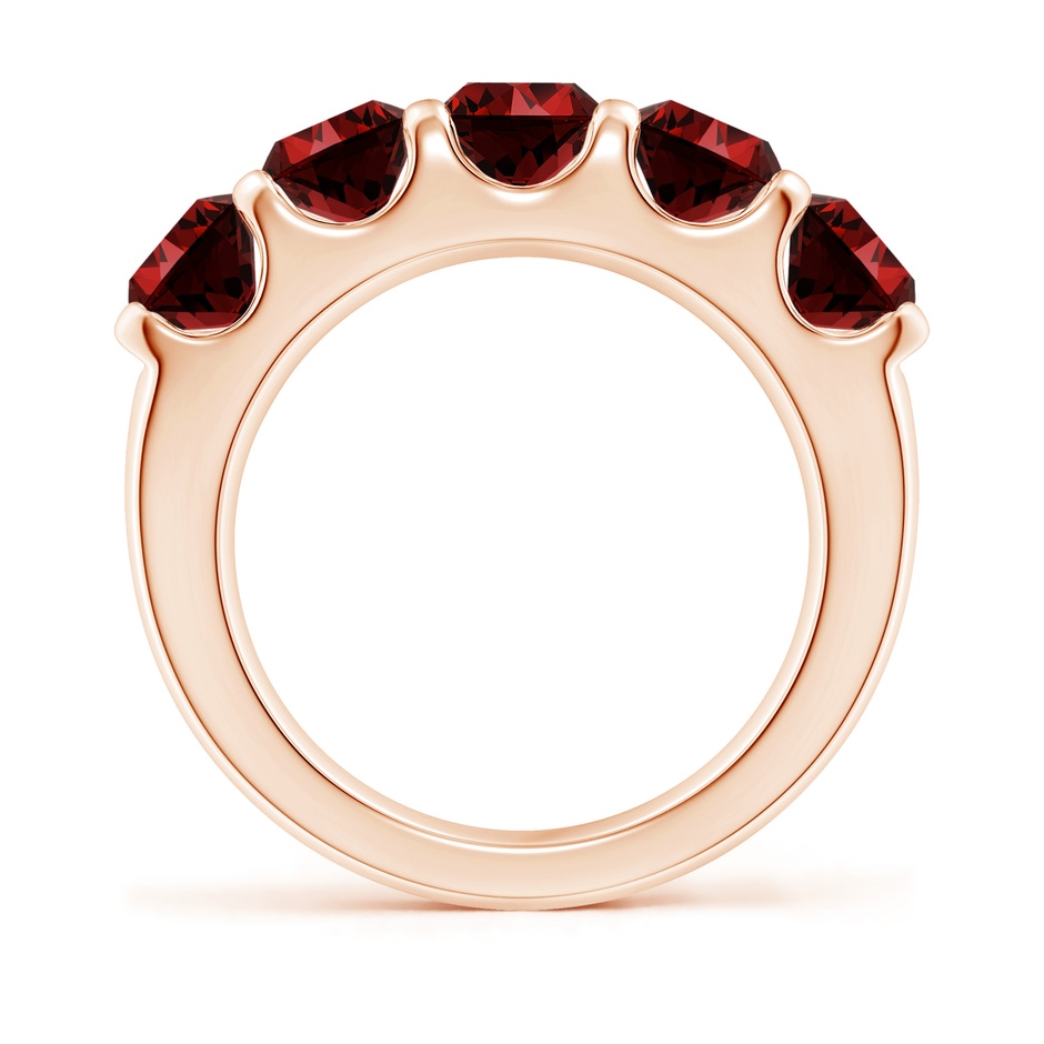 5.5mm Labgrown Lab-Grown Shared Prong Set Half Eternity Ruby Wedding Band in Rose Gold side 199