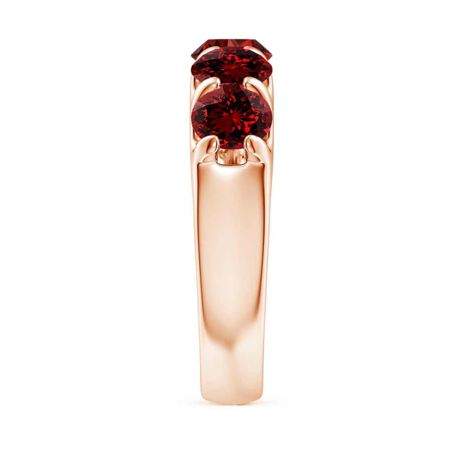 5.5mm Labgrown Lab-Grown Shared Prong Set Half Eternity Ruby Wedding Band in Rose Gold side 299