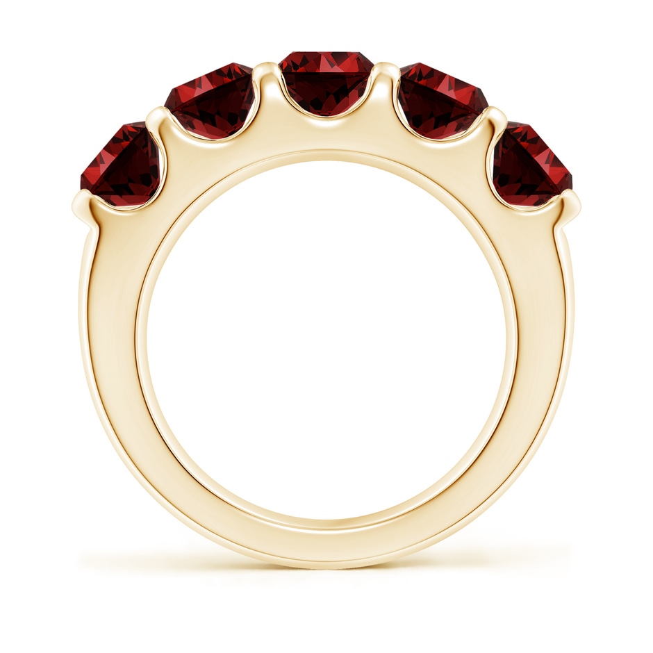 5.5mm Labgrown Lab-Grown Shared Prong Set Half Eternity Ruby Wedding Band in Yellow Gold side 199