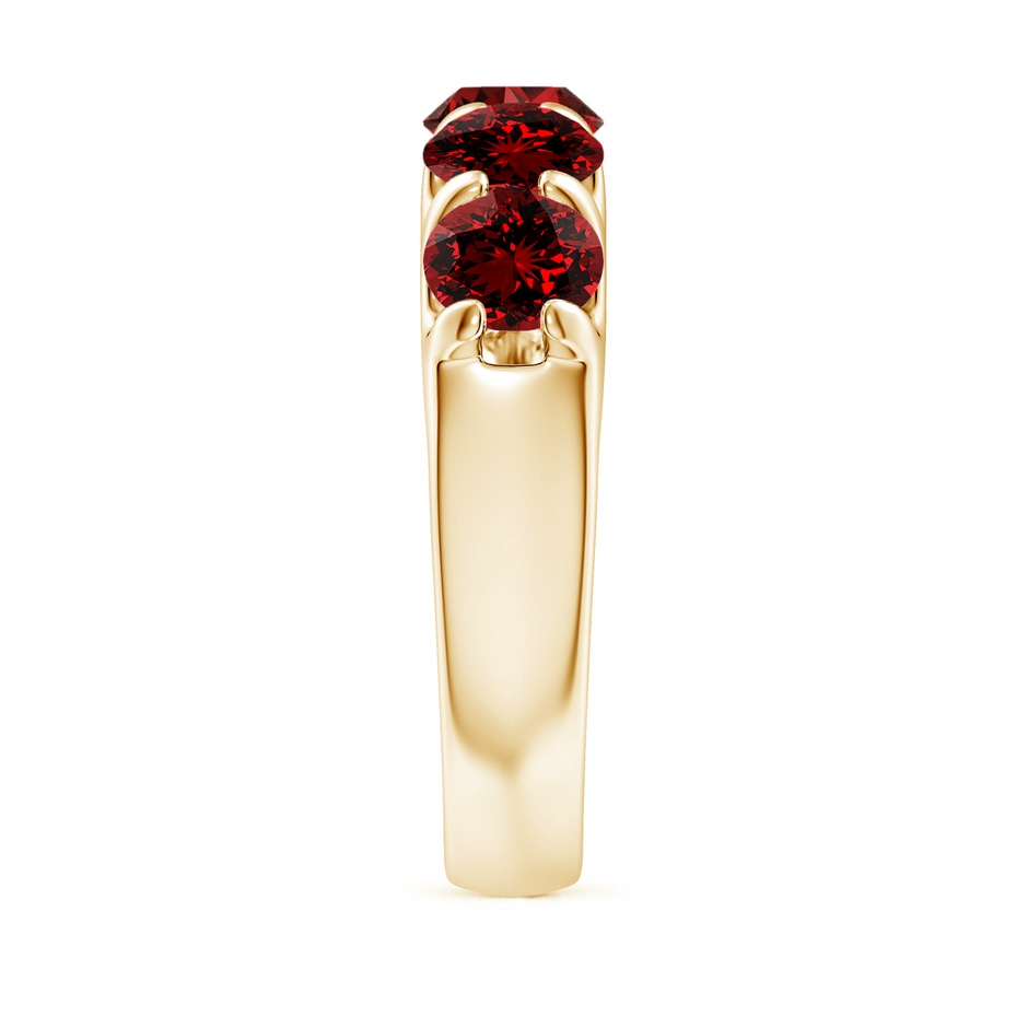 5.5mm Labgrown Lab-Grown Shared Prong Set Half Eternity Ruby Wedding Band in Yellow Gold side 299