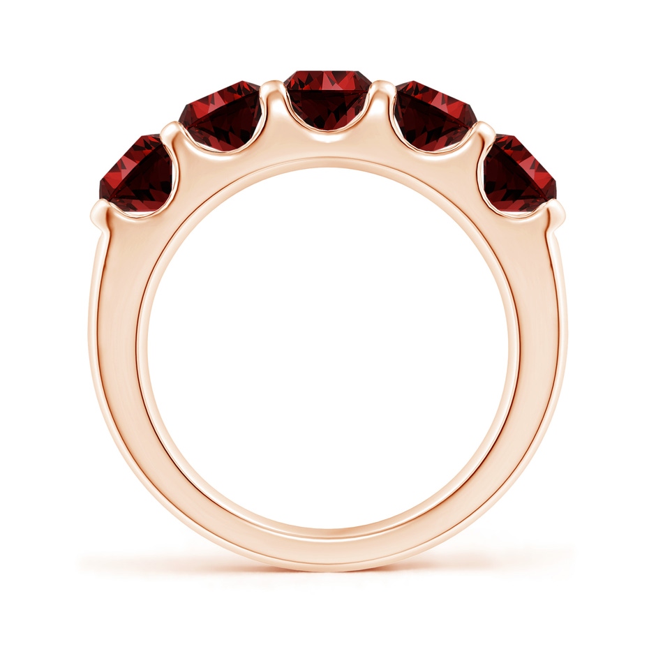 5mm Labgrown Lab-Grown Shared Prong Set Half Eternity Ruby Wedding Band in Rose Gold side 199