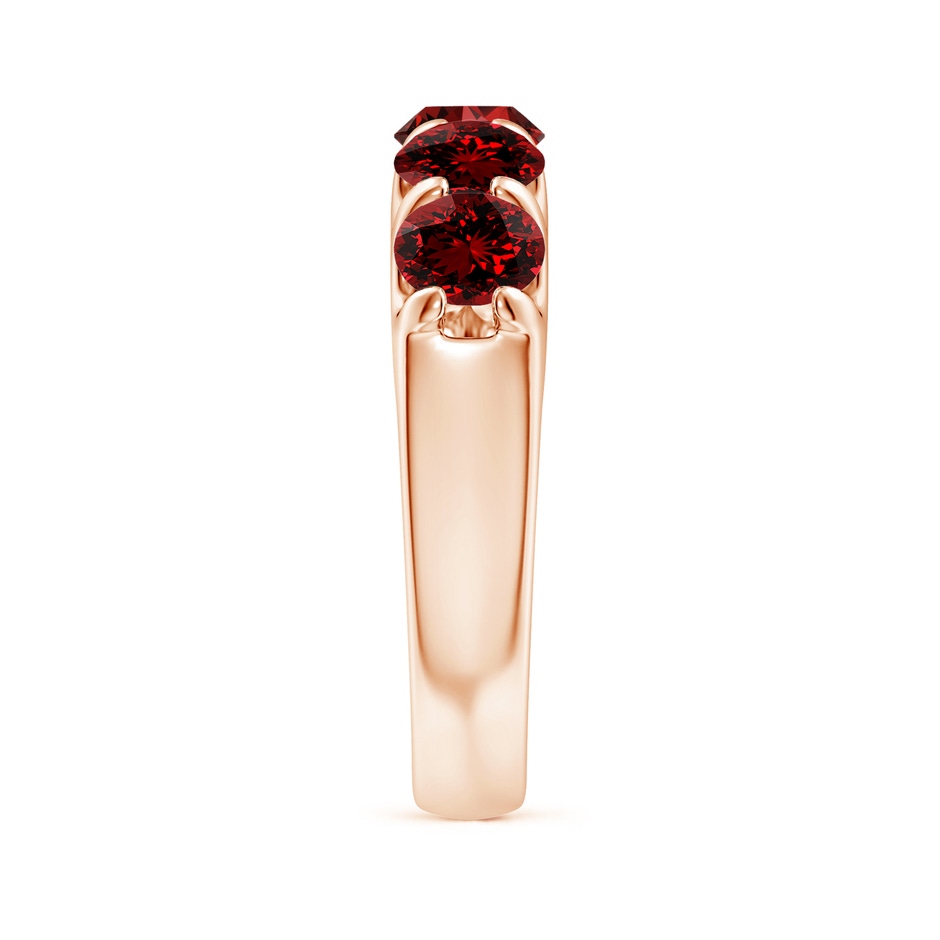5mm Labgrown Lab-Grown Shared Prong Set Half Eternity Ruby Wedding Band in Rose Gold side 299