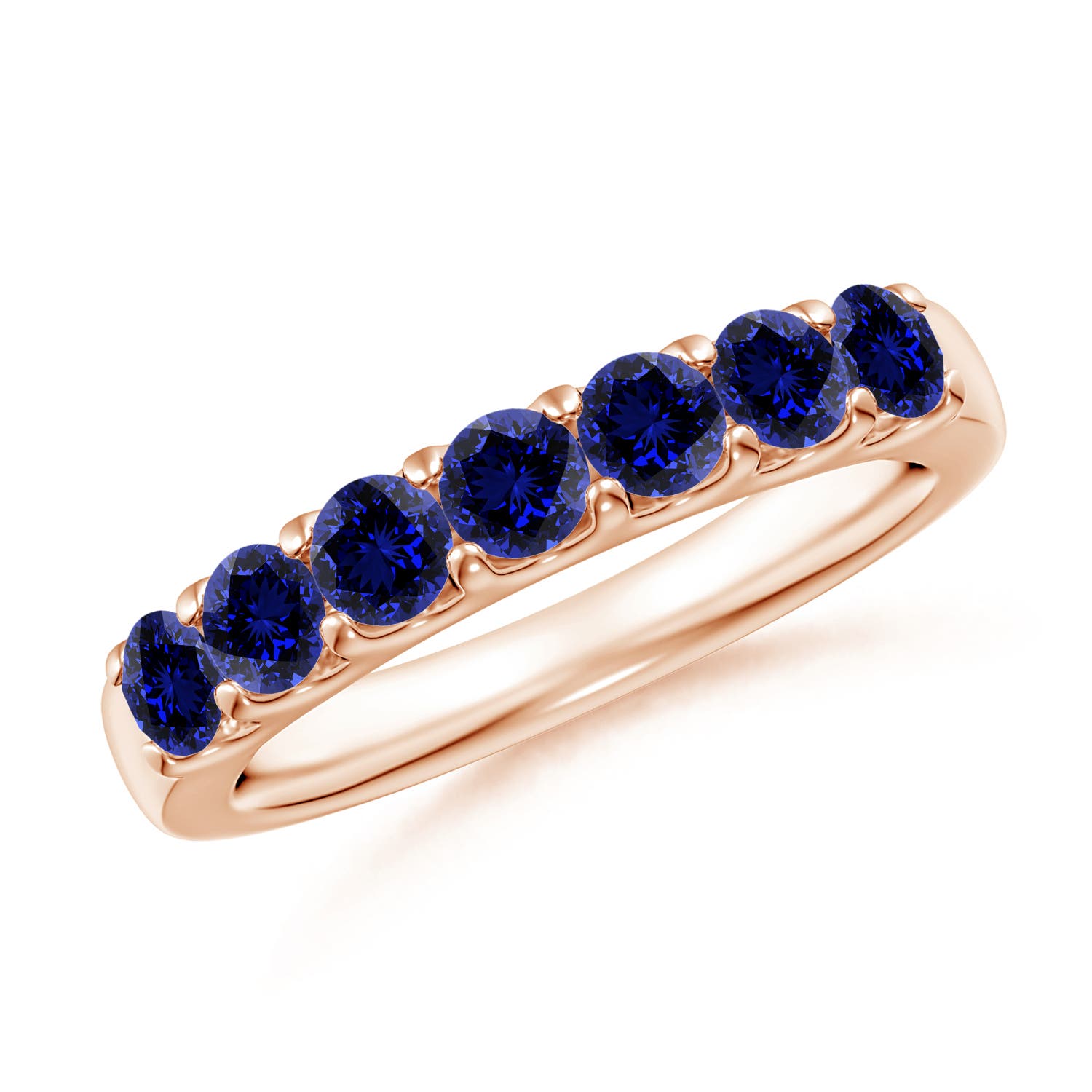 Premium - Lab-Grown Blue Sapphire / 1.05 CT / 14 KT Rose Gold