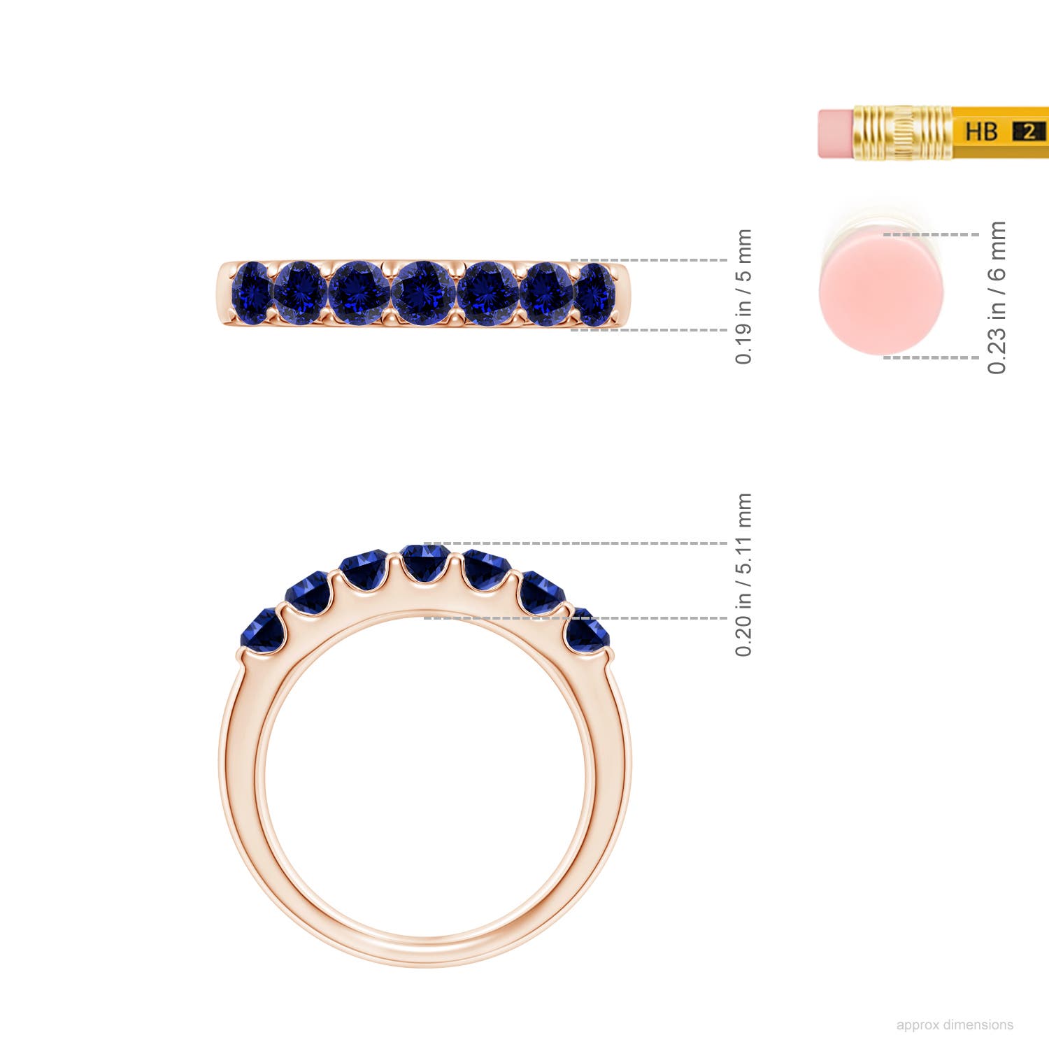 Premium - Lab-Grown Blue Sapphire / 1.05 CT / 14 KT Rose Gold