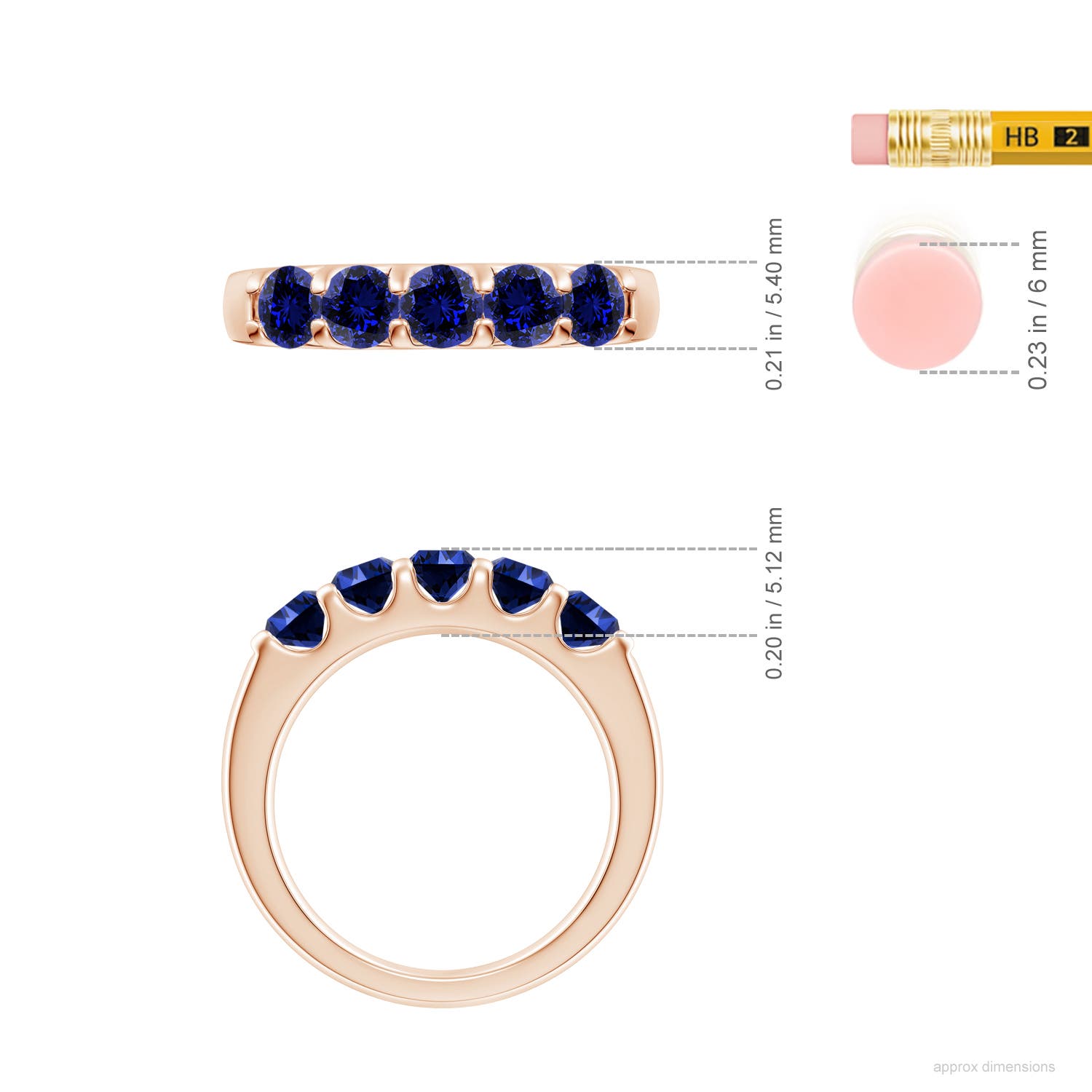 Premium - Lab-Grown Blue Sapphire / 1.75 CT / 14 KT Rose Gold