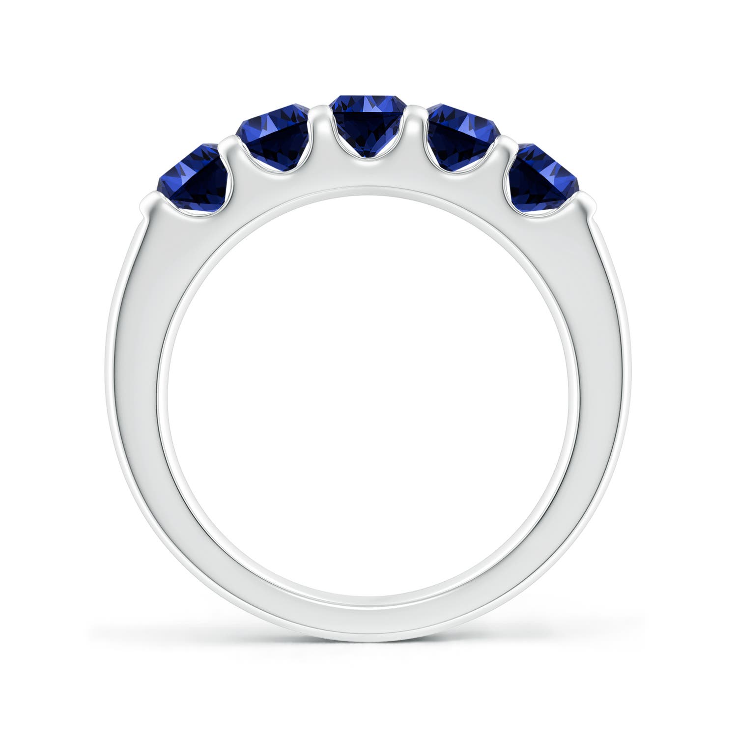 Premium - Lab-Grown Blue Sapphire / 1.75 CT / 14 KT White Gold