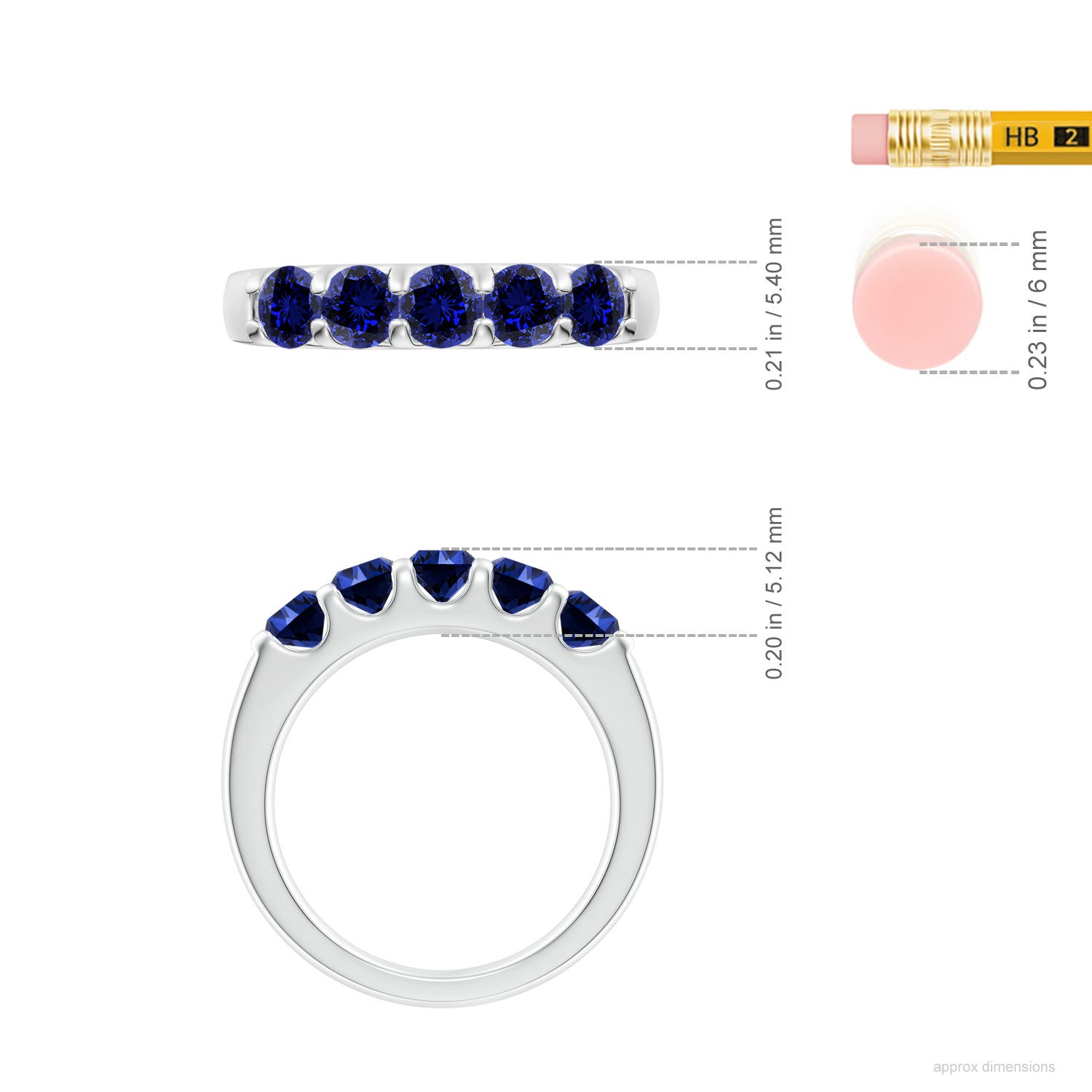 Premium - Lab-Grown Blue Sapphire / 1.75 CT / 14 KT White Gold