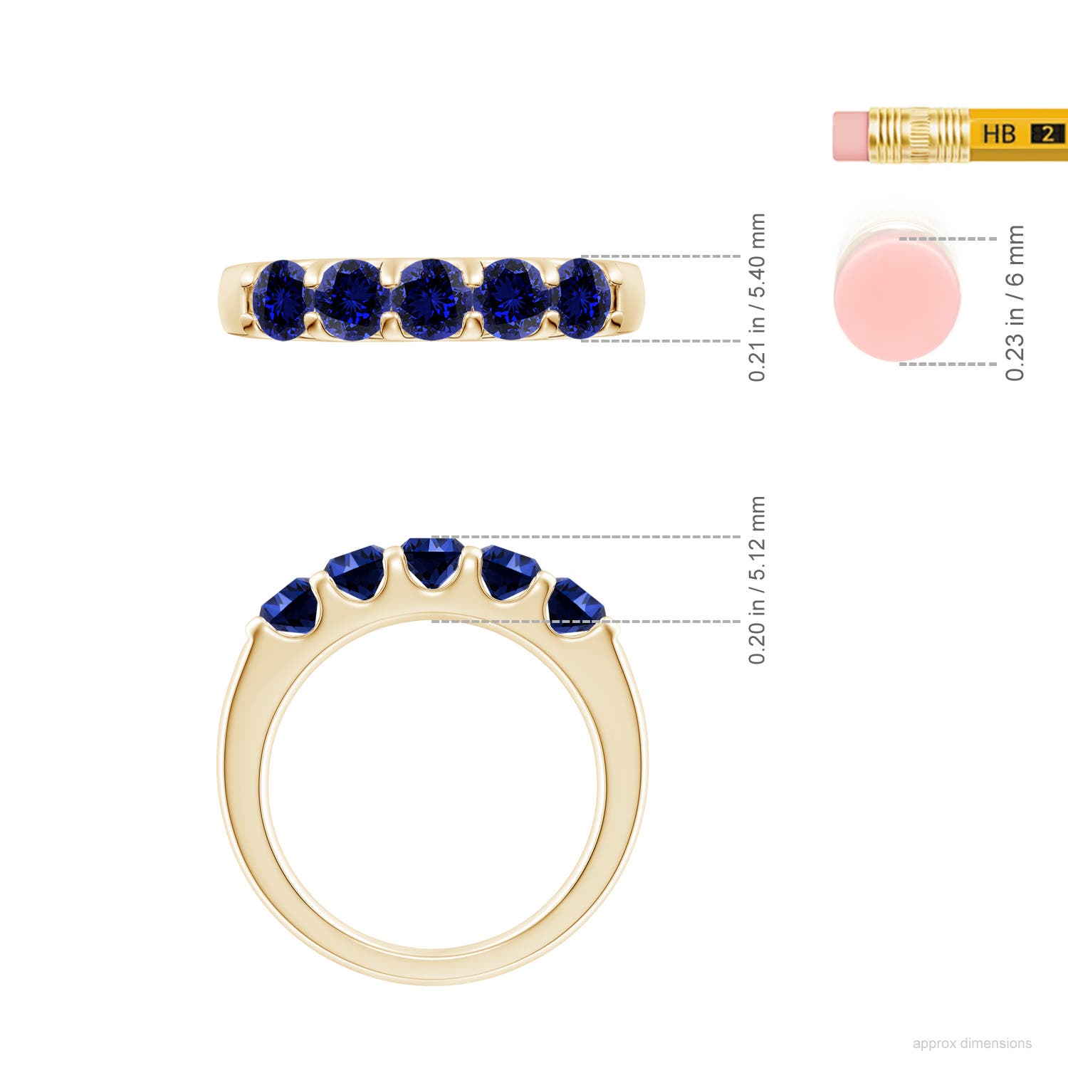 Premium - Lab-Grown Blue Sapphire / 1.75 CT / 14 KT Yellow Gold