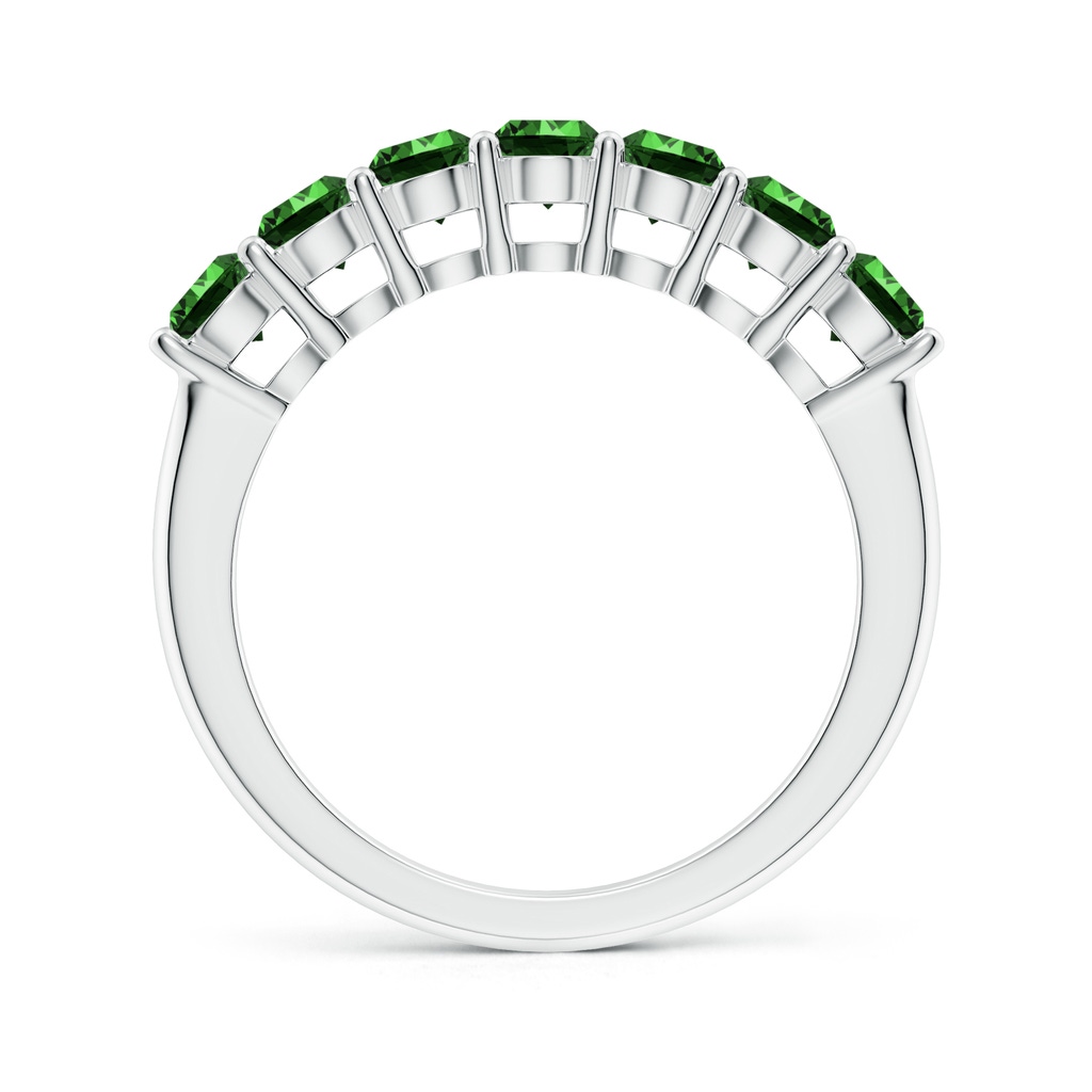 3.5mm Labgrown Lab-Grown Half Eternity Seven Stone Emerald Wedding Band in P950 Platinum - side 199