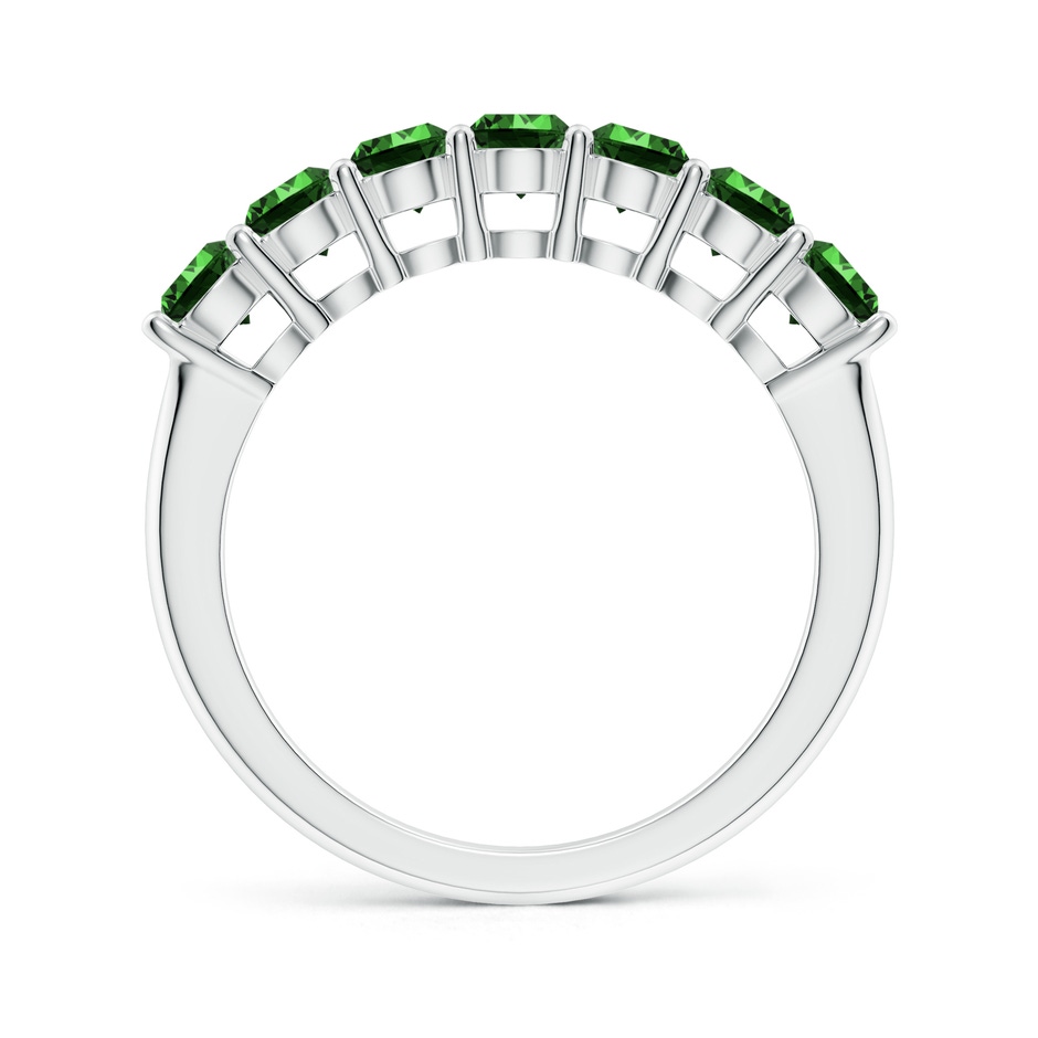 3.5mm Labgrown Lab-Grown Half Eternity Seven Stone Emerald Wedding Band in P950 Platinum side 199