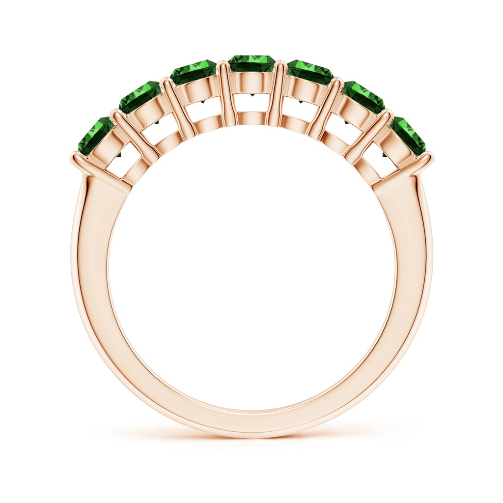 3.5mm Labgrown Lab-Grown Half Eternity Seven Stone Emerald Wedding Band in Rose Gold - side 199