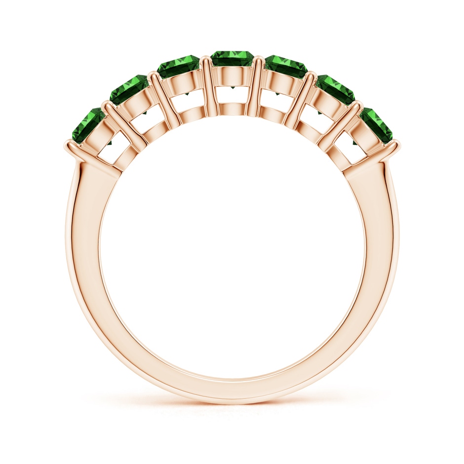 3.5mm Labgrown Lab-Grown Half Eternity Seven Stone Emerald Wedding Band in Rose Gold side 199