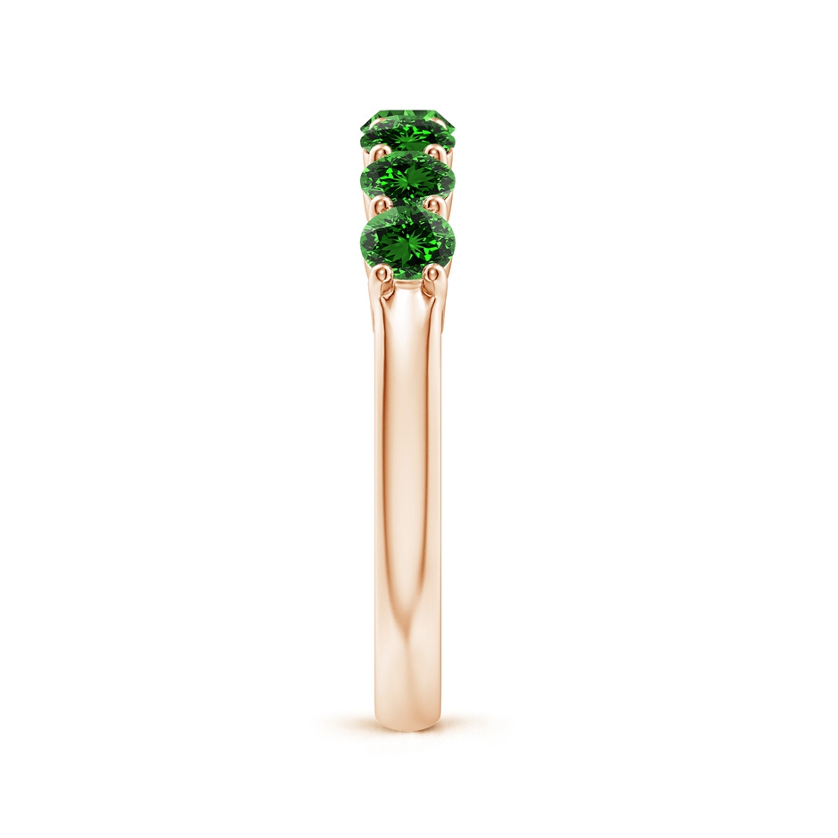3.5mm Labgrown Lab-Grown Half Eternity Seven Stone Emerald Wedding Band in Rose Gold side 299