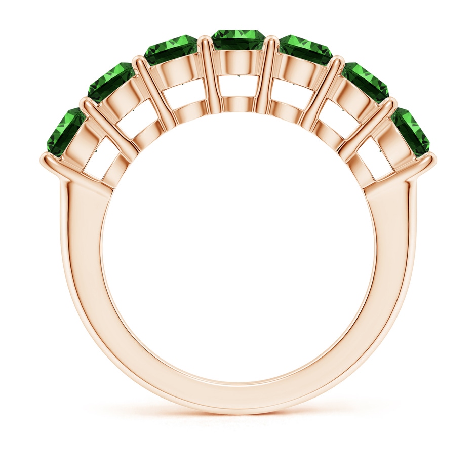 4.5mm Labgrown Lab-Grown Half Eternity Seven Stone Emerald Wedding Band in Rose Gold side 199