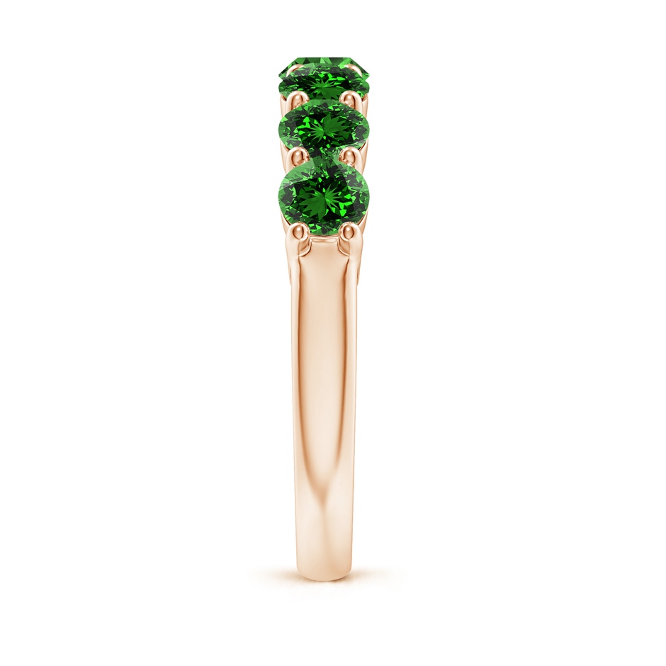 4.5mm Labgrown Lab-Grown Half Eternity Seven Stone Emerald Wedding Band in Rose Gold side 299