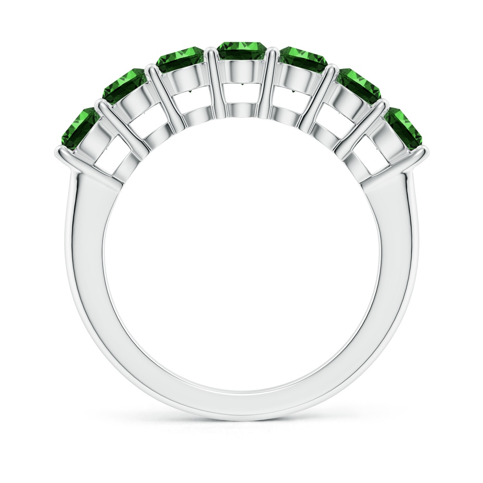 4mm Labgrown Lab-Grown Half Eternity Seven Stone Emerald Wedding Band in P950 Platinum side 199