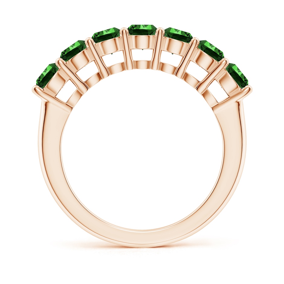 4mm Labgrown Lab-Grown Half Eternity Seven Stone Emerald Wedding Band in Rose Gold side 199