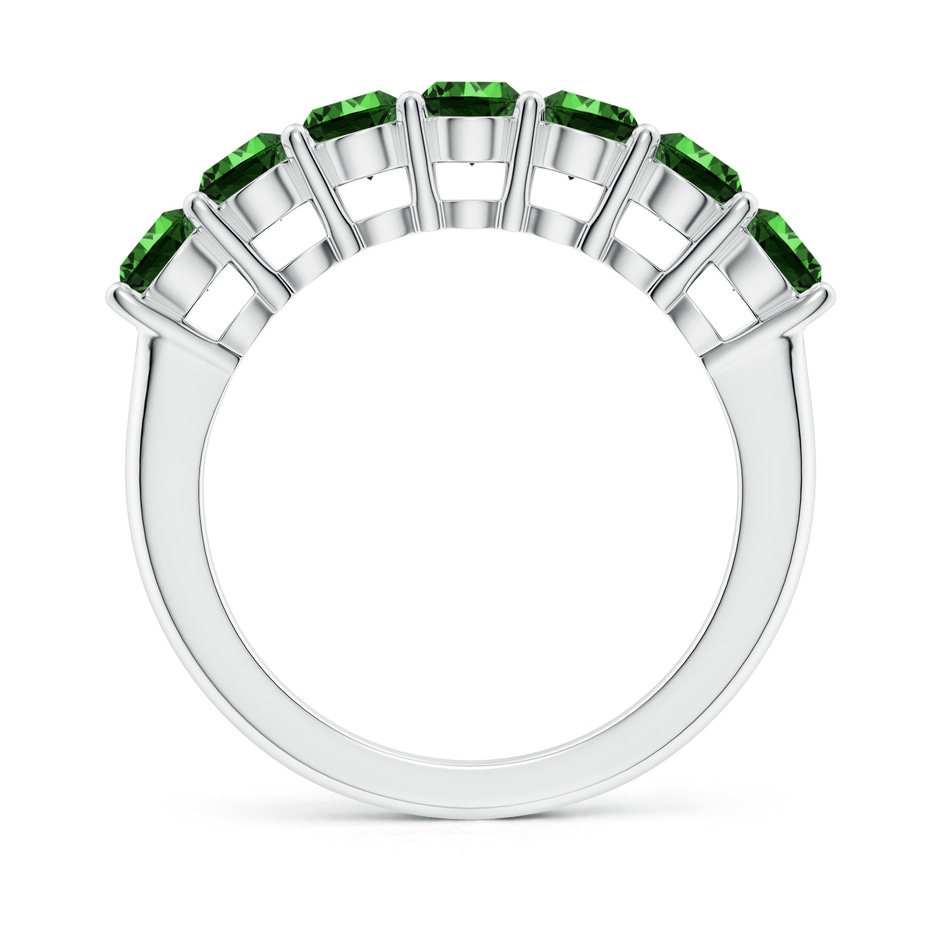 4mm Labgrown Lab-Grown Half Eternity Seven Stone Emerald Wedding Band in White Gold side 199