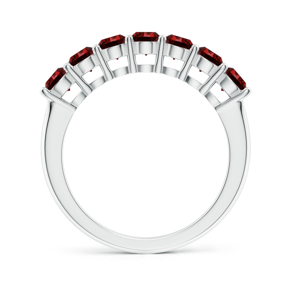 3.5mm Labgrown Lab-Grown Half Eternity Seven Stone Ruby Wedding Band in P950 Platinum - side 199