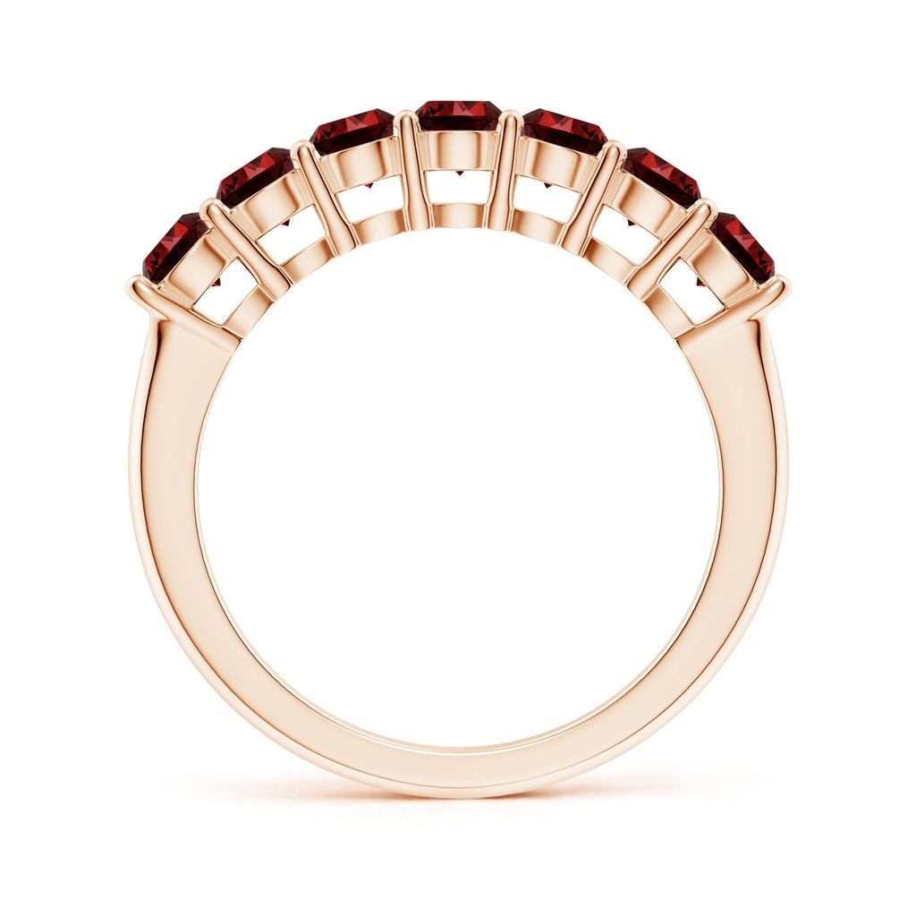 3.5mm Labgrown Lab-Grown Half Eternity Seven Stone Ruby Wedding Band in Rose Gold - side 199