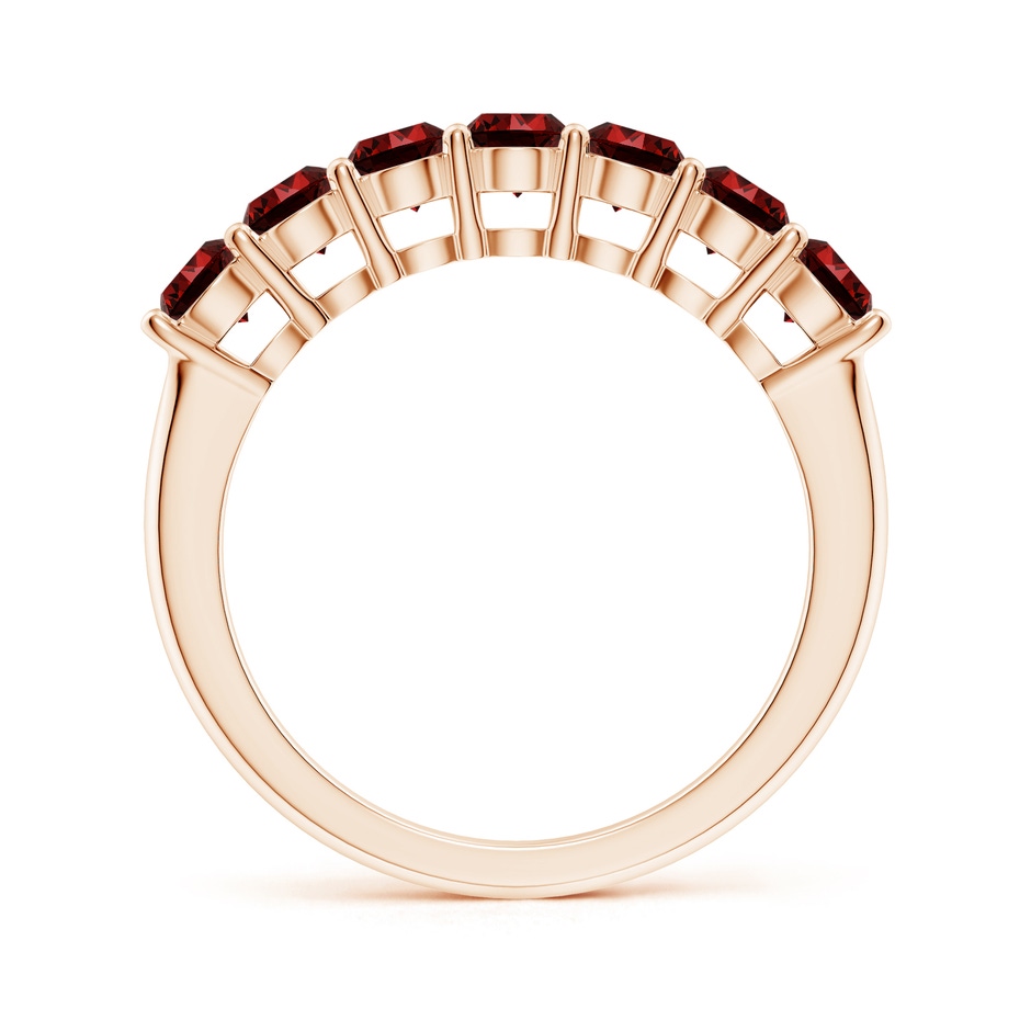 3.5mm Labgrown Lab-Grown Half Eternity Seven Stone Ruby Wedding Band in Rose Gold side 199
