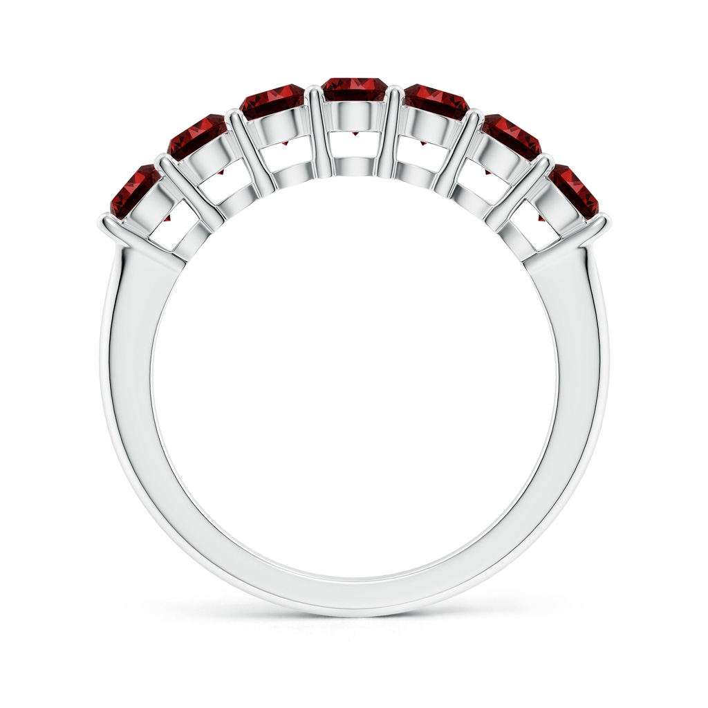 3.5mm Labgrown Lab-Grown Half Eternity Seven Stone Ruby Wedding Band in White Gold Side 199