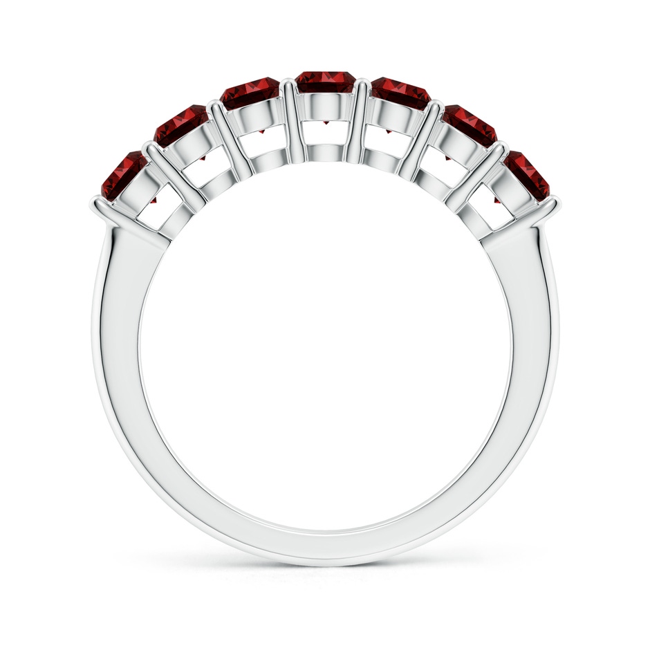 3.5mm Labgrown Lab-Grown Half Eternity Seven Stone Ruby Wedding Band in White Gold Side 199