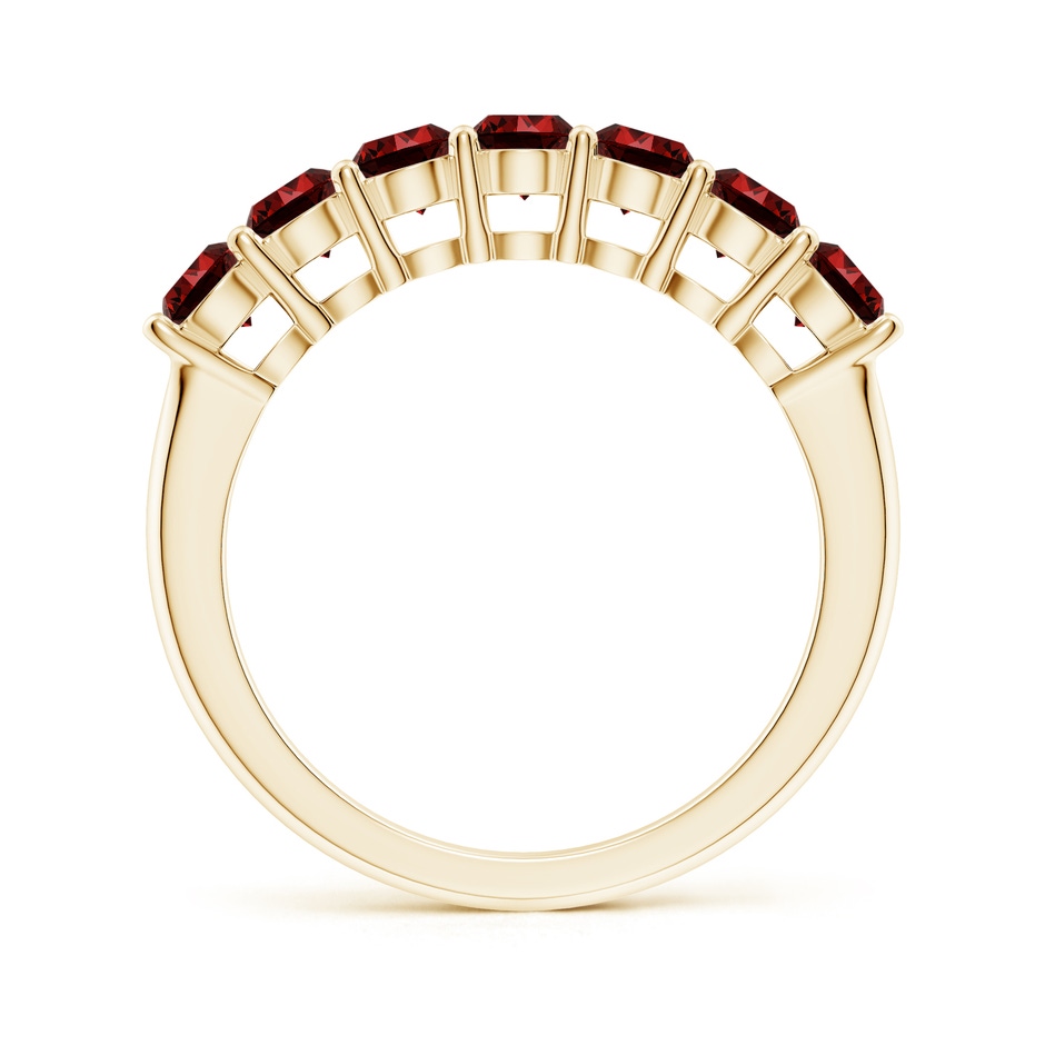 3.5mm Labgrown Lab-Grown Half Eternity Seven Stone Ruby Wedding Band in Yellow Gold Side 199