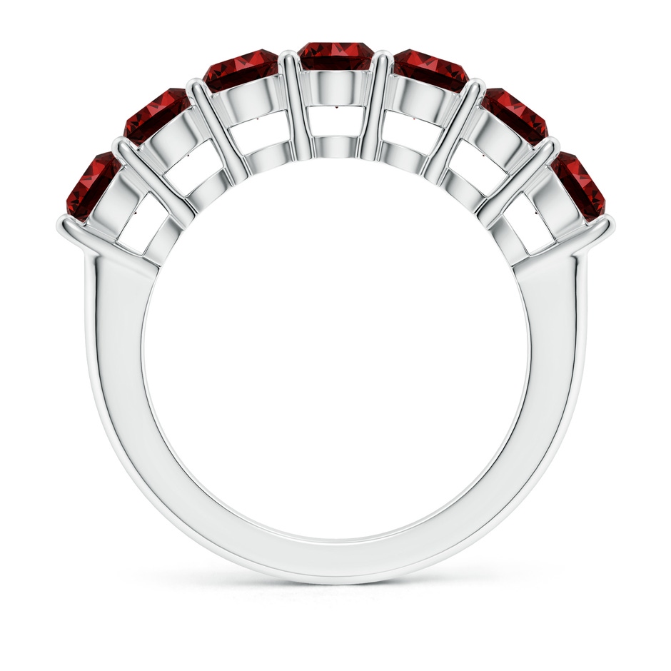 4.5mm Labgrown Lab-Grown Half Eternity Seven Stone Ruby Wedding Band in P950 Platinum side 199