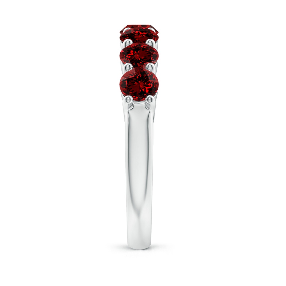 4.5mm Labgrown Lab-Grown Half Eternity Seven Stone Ruby Wedding Band in P950 Platinum side 299