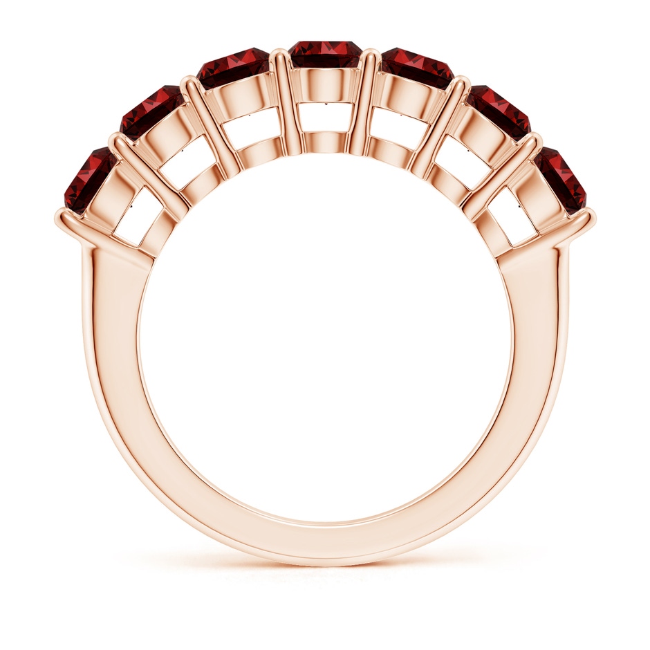 4.5mm Labgrown Lab-Grown Half Eternity Seven Stone Ruby Wedding Band in Rose Gold side 199