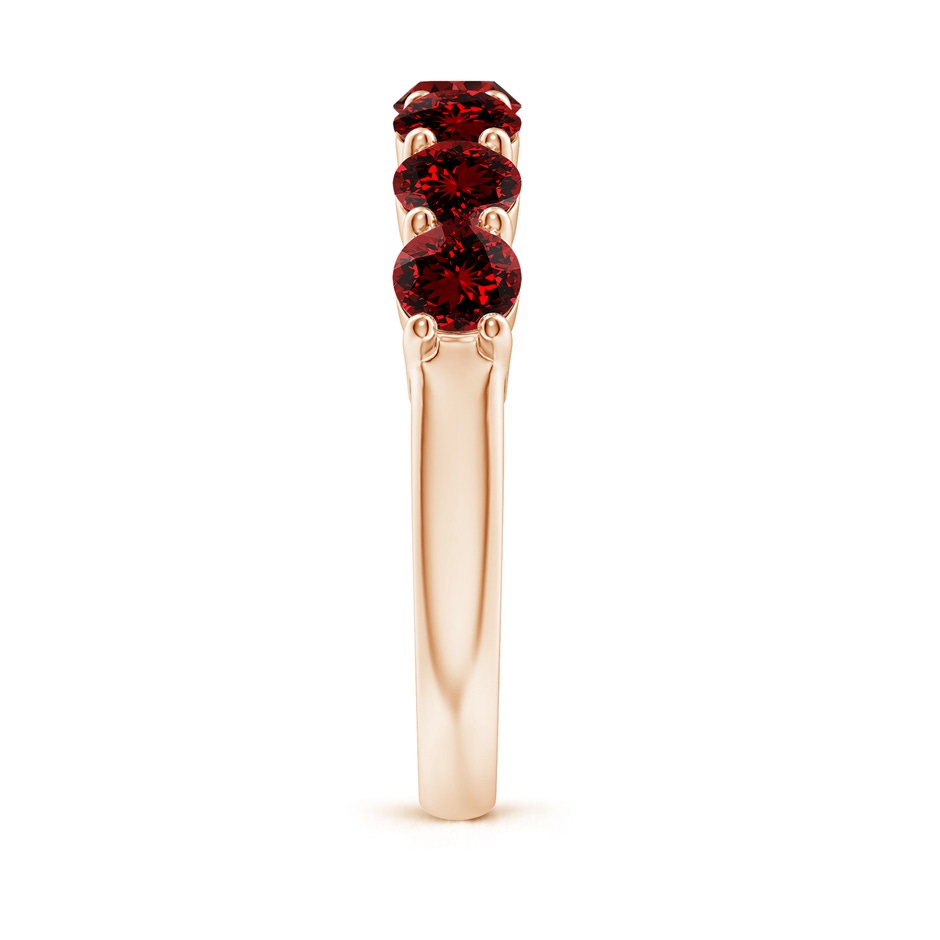 4.5mm Labgrown Lab-Grown Half Eternity Seven Stone Ruby Wedding Band in Rose Gold side 299