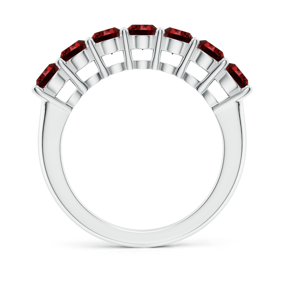 4mm Labgrown Lab-Grown Half Eternity Seven Stone Ruby Wedding Band in P950 Platinum side 199
