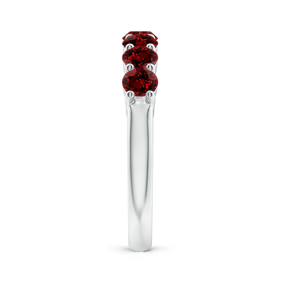 4mm Labgrown Lab-Grown Half Eternity Seven Stone Ruby Wedding Band in P950 Platinum side 299