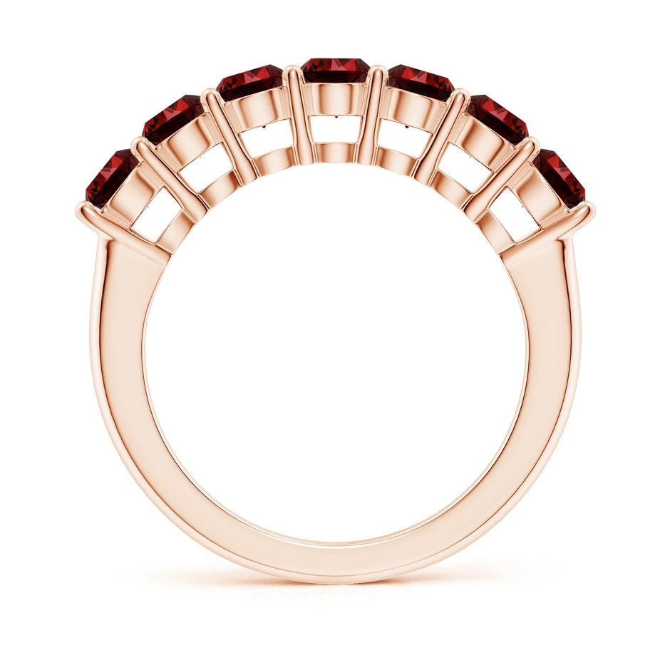 4mm Labgrown Lab-Grown Half Eternity Seven Stone Ruby Wedding Band in Rose Gold side 199