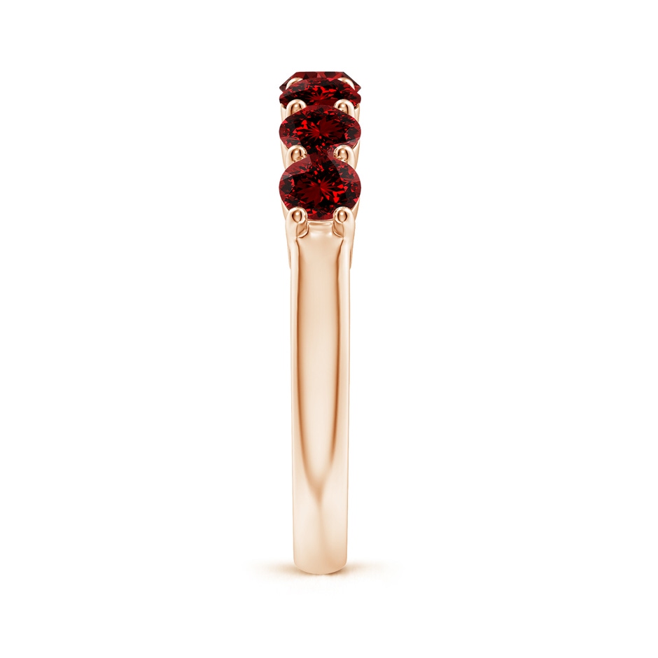 4mm Labgrown Lab-Grown Half Eternity Seven Stone Ruby Wedding Band in Rose Gold side 299