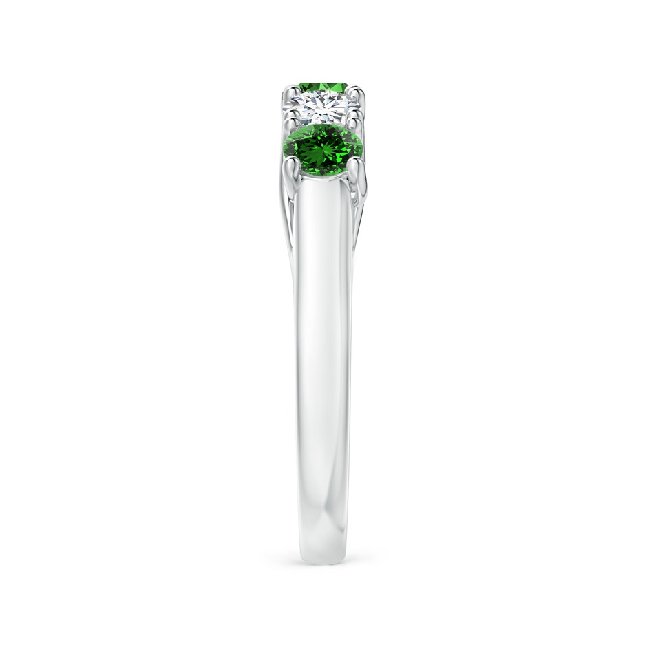 3.8mm Labgrown Lab-Grown Half Eternity 5 Stone Emerald and Diamond Wedding Band in White Gold side 299
