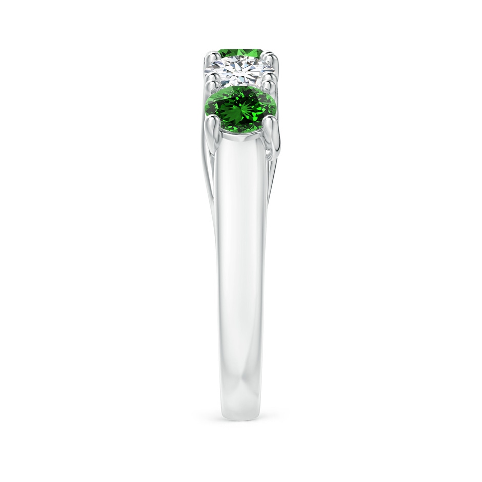 4.5mm Labgrown Lab-Grown Half Eternity 5 Stone Emerald and Diamond Wedding Band in White Gold side 299