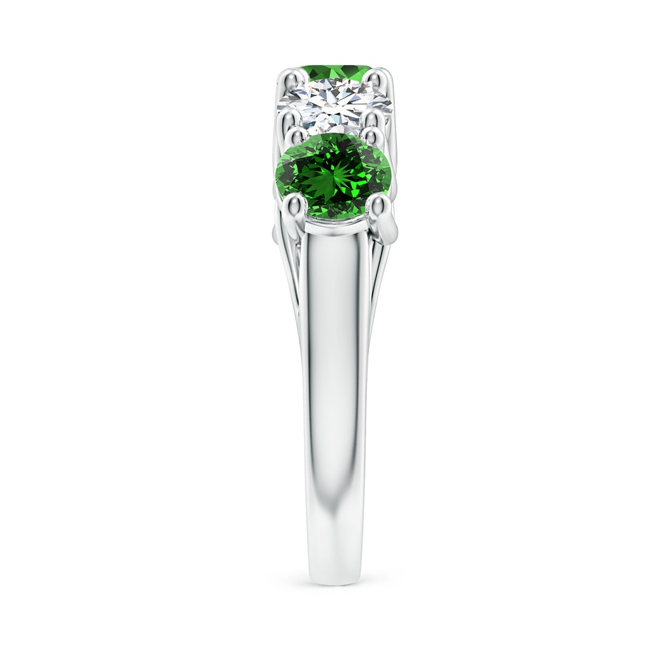 5.5mm Labgrown Lab-Grown Half Eternity 5 Stone Emerald and Diamond Wedding Band in White Gold side 299