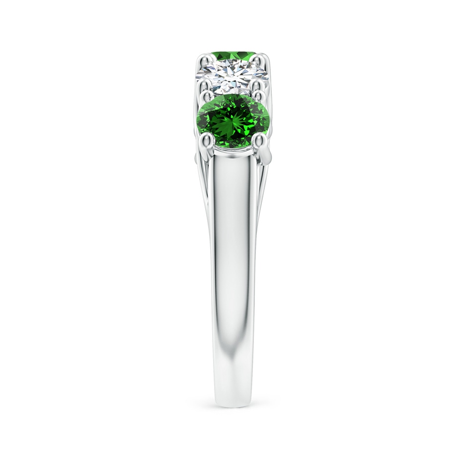 5mm Labgrown Lab-Grown Half Eternity 5 Stone Emerald and Diamond Wedding Band in White Gold side 299