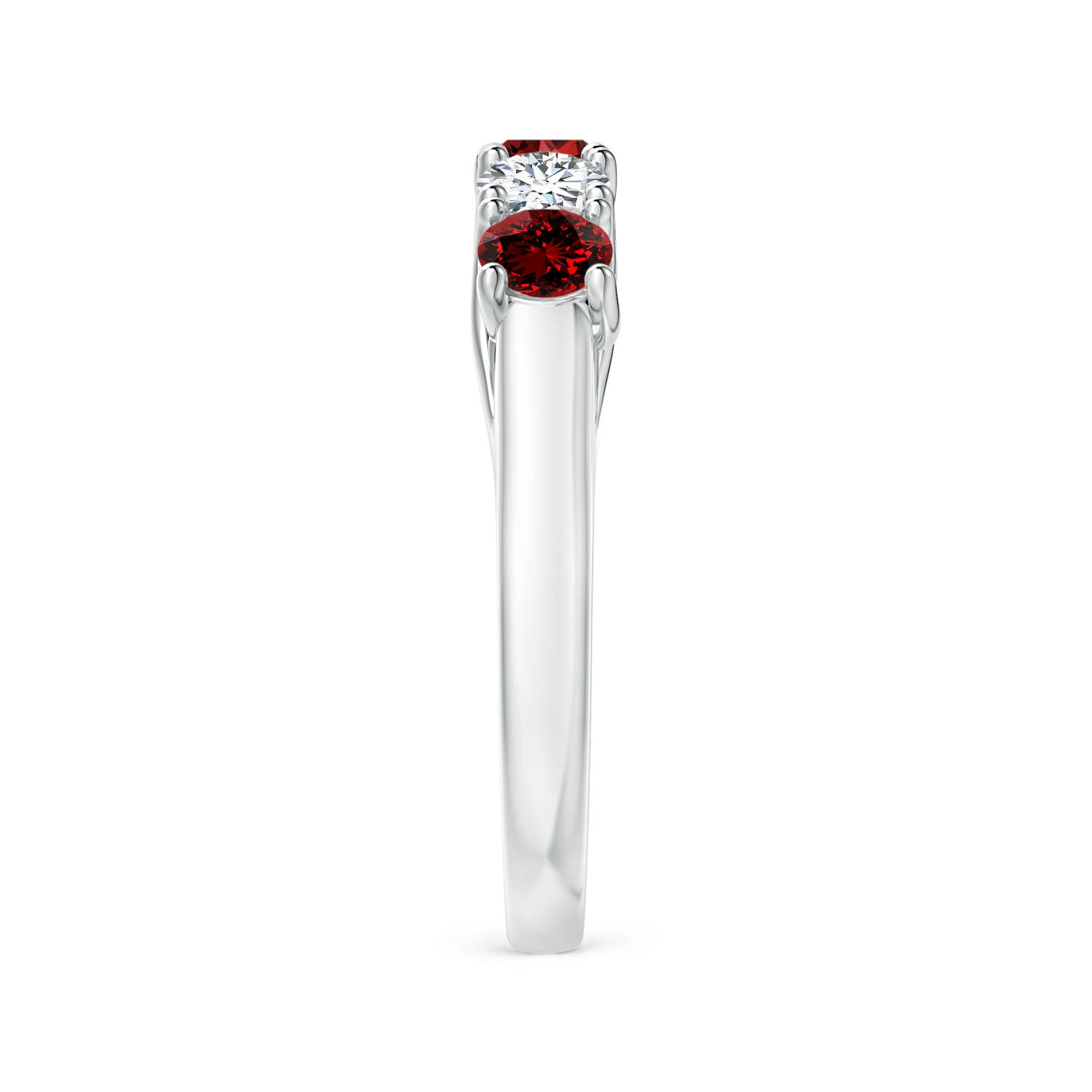 Premium - Lab-Grown Ruby / 1.24 CT / 14 KT White Gold