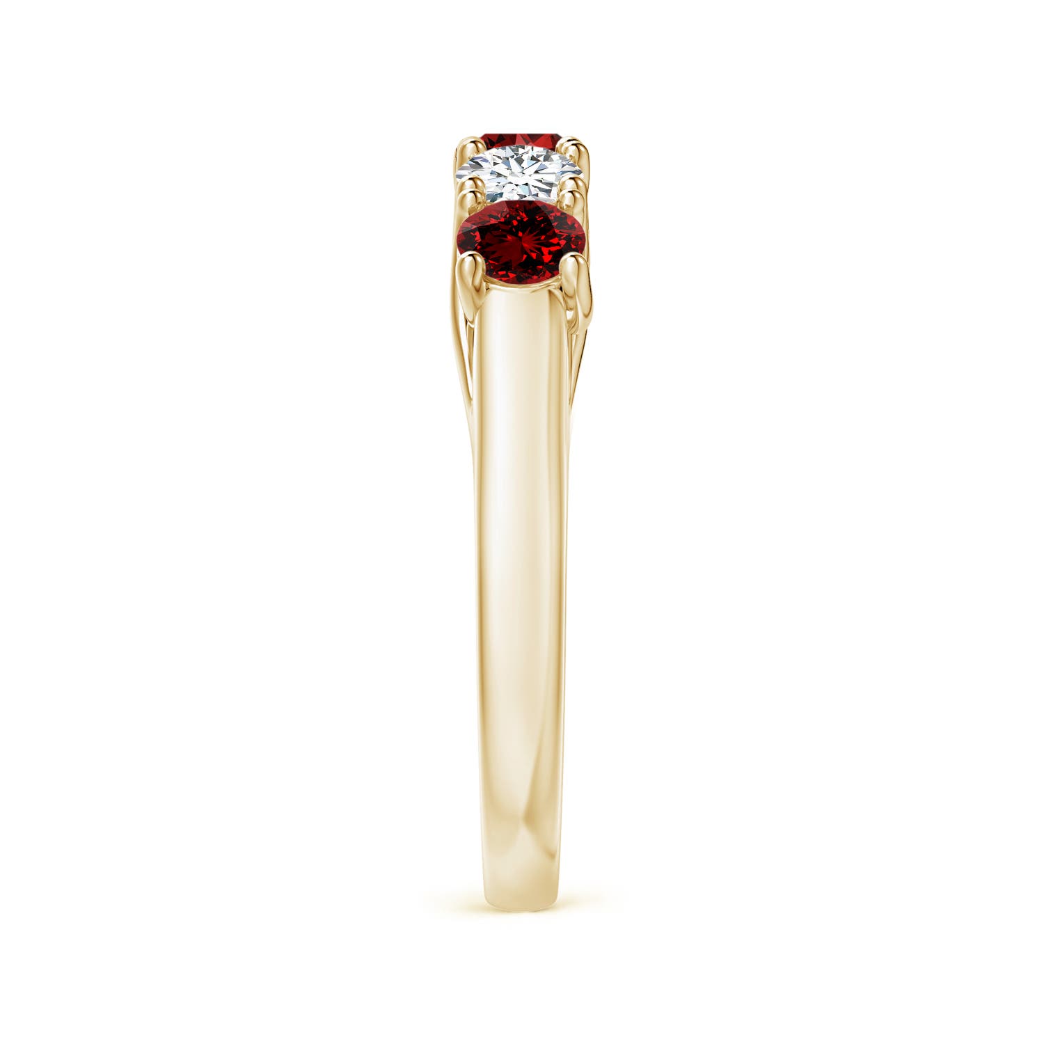 Premium - Lab-Grown Ruby / 1.24 CT / 14 KT Yellow Gold