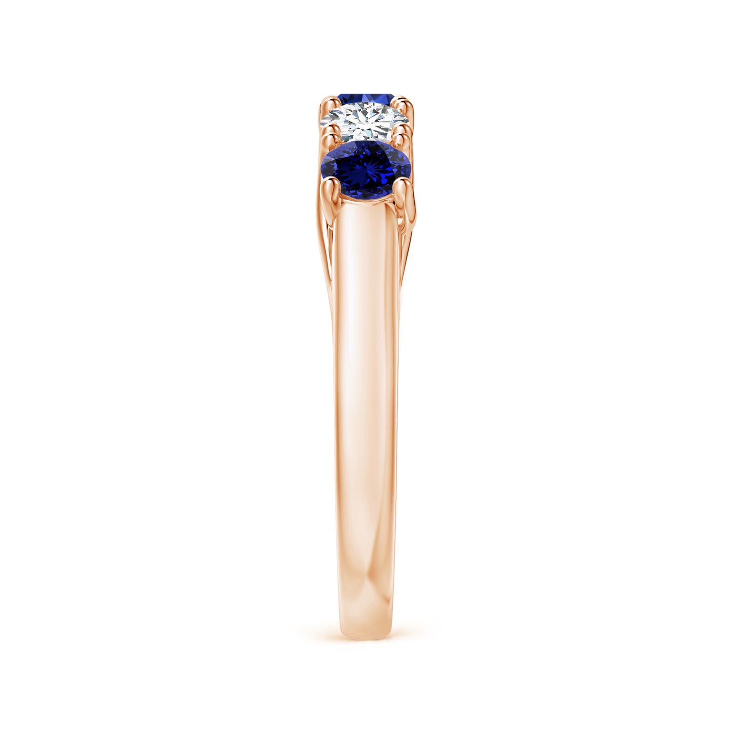 Premium - Lab-Grown Blue Sapphire / 1.18 CT / 14 KT Rose Gold