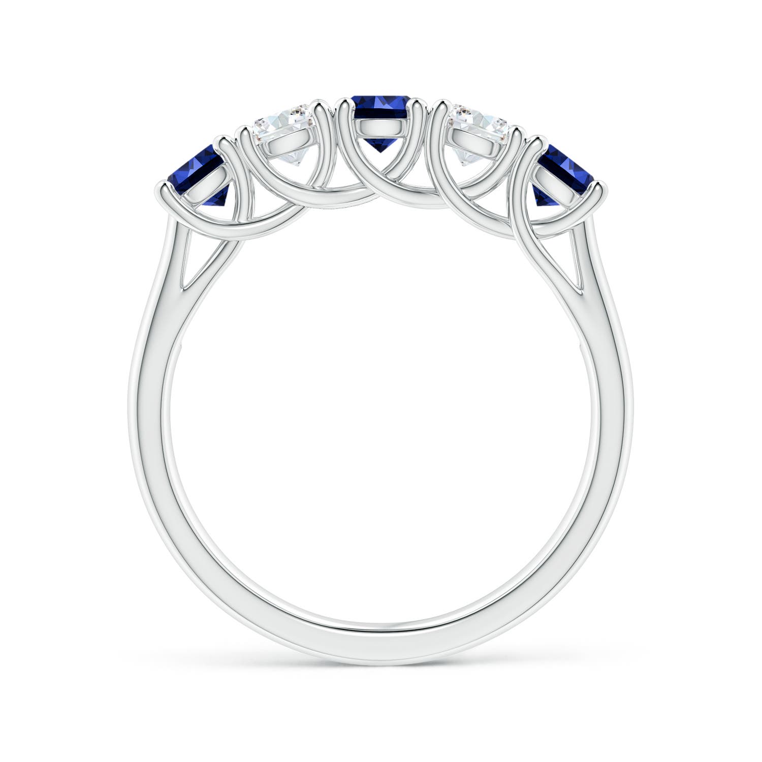 Premium - Lab-Grown Blue Sapphire / 1.18 CT / 14 KT White Gold