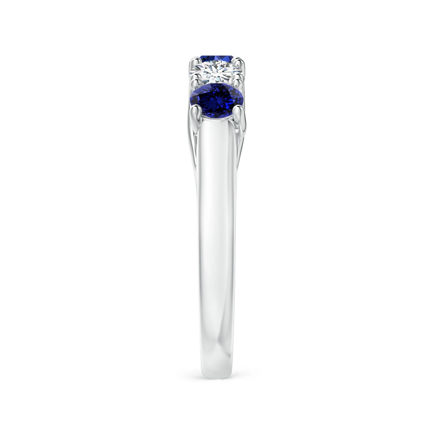 Premium - Lab-Grown Blue Sapphire / 1.18 CT / 14 KT White Gold