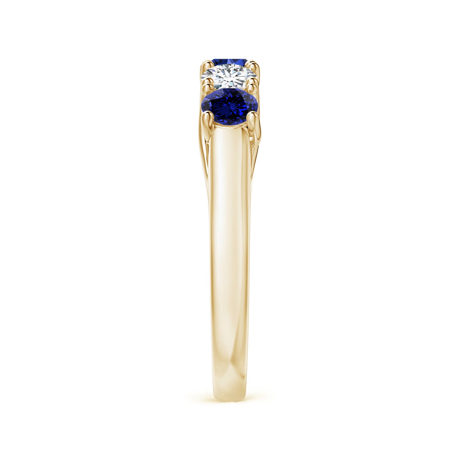 Premium - Lab-Grown Blue Sapphire / 1.18 CT / 14 KT Yellow Gold