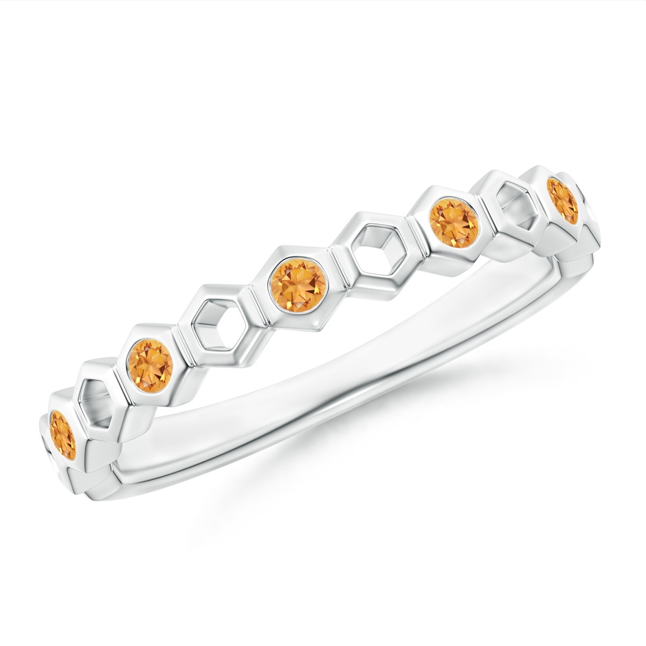 1.5mm AAA Natori x Angara Alternate Hexagonal Citrine Band in White Gold 